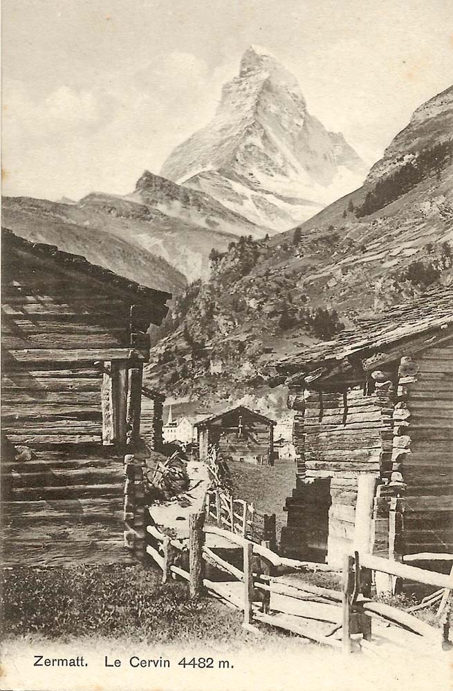 Zermatt. Panorama von Dorf