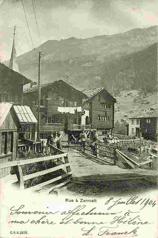 Rue à Zermatt, 1904
