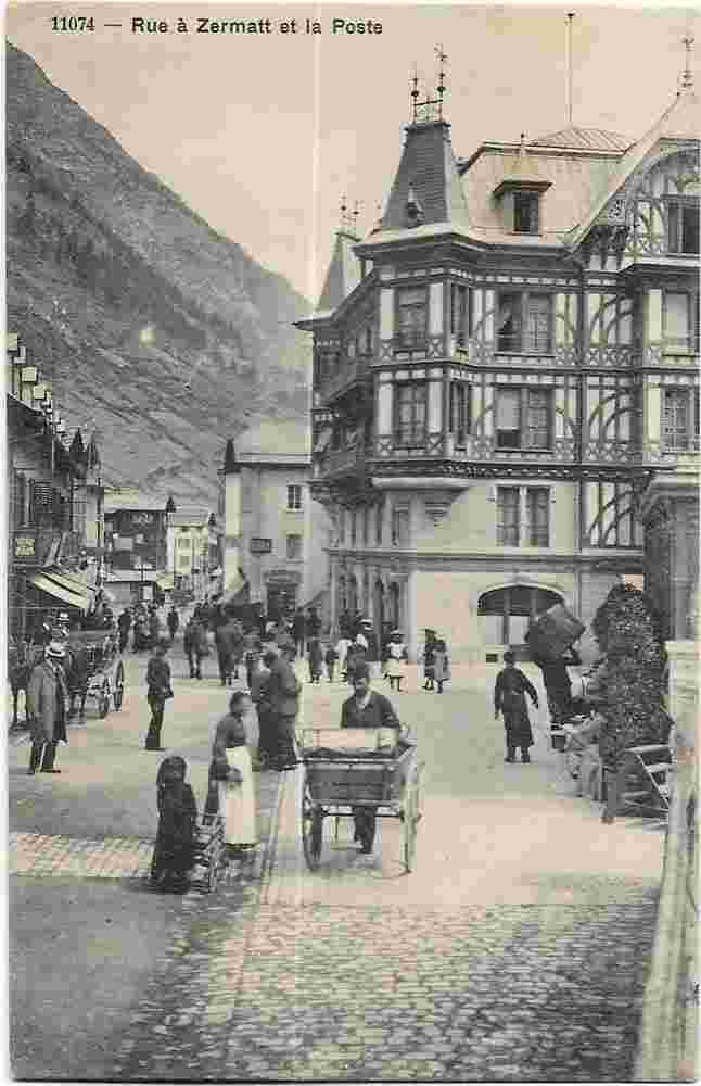 Rue et la Poste à Zermatt