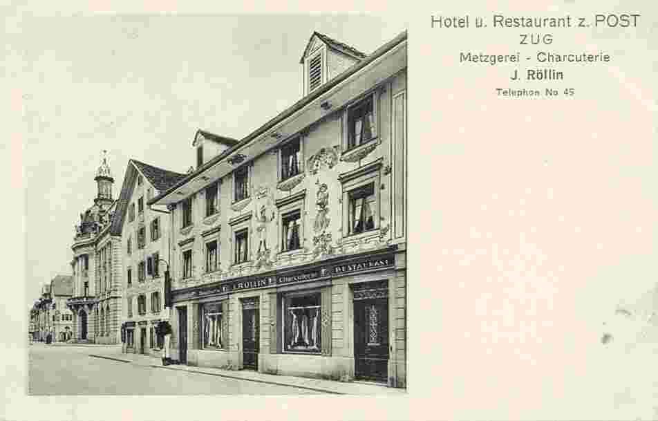 Zug. Hotel und Restaurant 'Zur Post', 1932