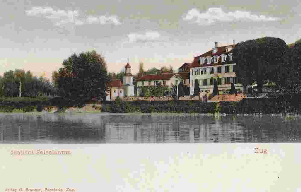 Zug. Institut Salesianum vom See her gesehen, um 1910