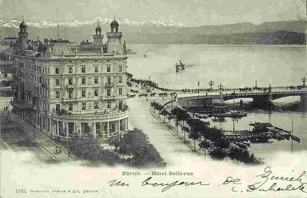 Zürich. Hotel 'Bellevue', 1900